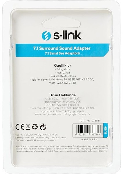 SL-U70 7.1 Sound Adapter fiyatları