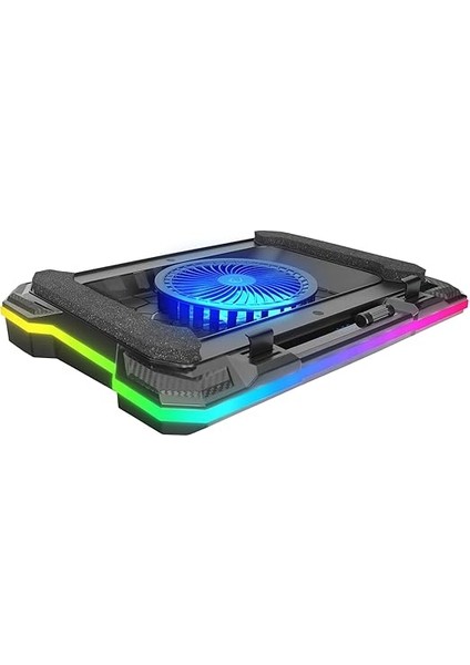 S49 Cyclone Laptop Notebook Soğutucu Stand Rgb Renkli Oyunculara Özel 2 USB Port 140MM Fan 14-19INÇ fırsatları