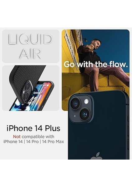 iPhone 14 Plus ile Uyumlu Kılıf Liquid Air Matte Black - ACS04891 fiyatları