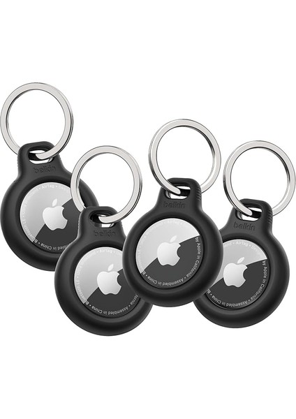 Airtag Için Anahtarlıklı Kılıf - 4'lü Paket - Siyah