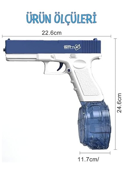 Elektrikli Su Tabancası Tam Otomatik 10M Fışkırtma Havuz Deniz Açık Hava Işıklı 300 ml Kapasiteli 500 Mah Bataryalı indirimleri