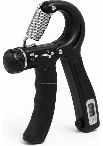 Ayarlanabilir Sayaçlı El Yayı 5-60 kg Dirençli Bilek ve Ön Kol Güçlendirici Egzersiz Aleti Ergonomik Tasarımlı Kavrama Geliştirici Spor Ekipmanı