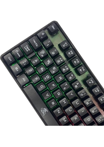 KBL707 Mekanik Hisli Rgb LED Arka Işıklı Şeffaf Gaming Oyuncu Klavye fırsatları