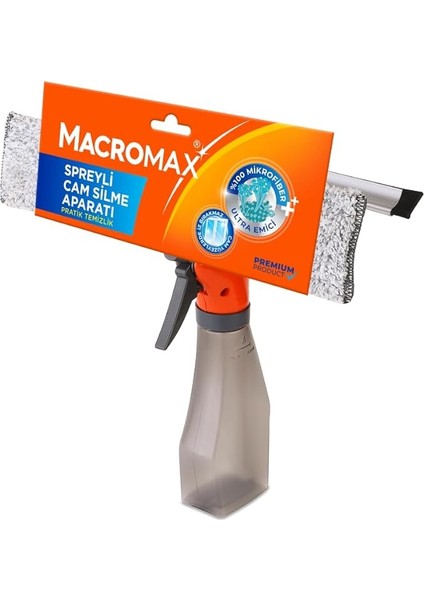 Spreyli Cam Silme Aparatı, 3'ü 1 Arada Çekpaslı ve Mikrofiberli Camsil, Iz Bırakmaz fırsatları