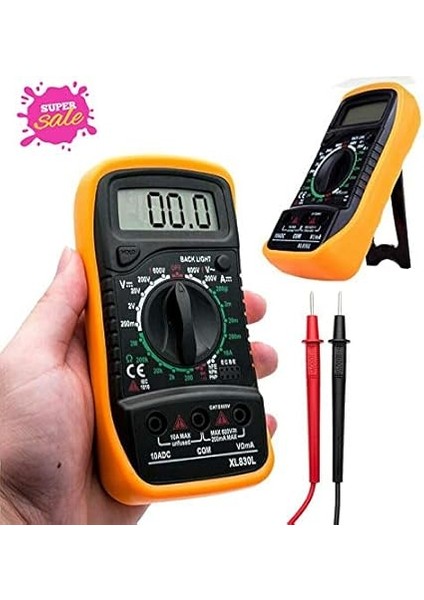 LCD Dijital Multimetre Voltmetre Ac Dc Voltage Otomatik Ranging Multi Metre Test Cihazı Circuit Checker Buzzer (Sarı) modelleri