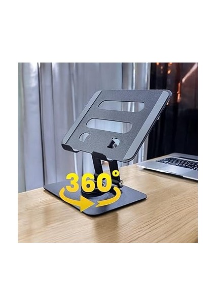 360 Derece Sonsuz Pozisyonda Dönebilen Katlanabilir Metal Alaşımlı Yükseklik ve Açı Ayarlı Kaydırmaz Telefon ve Tablet Standı (Tablet Standı N03) fiyatları