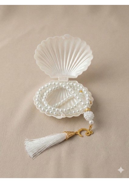 Istridye Hediyelik (Mevlid Çeyizlik Hac Umre) 99 Lu Vav Cam Tespih 1 Adet