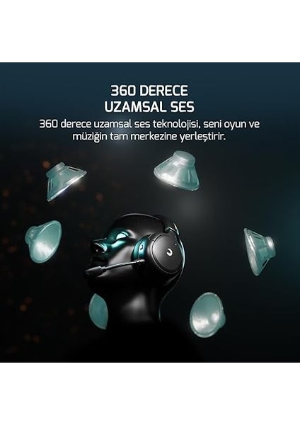 Aero Ultra Siyah Triple Mode (Kablosuz/bluetooth/2.4g) Gaming (Oyuncu) Kulaklık fiyatları
