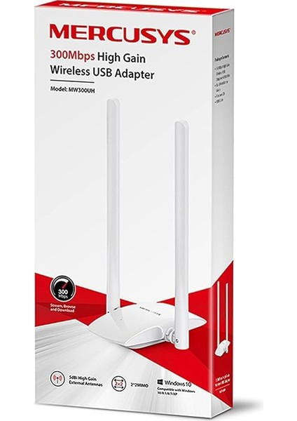 MW300UH, 300MBPS Yüksek Kazançlı Kablosuz USB Adaptörü indirimleri