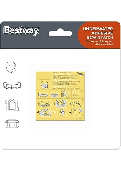 Su Geçirmez, Kendinden Yapışkanlı Onarım Yamaları, 6,5 x 6,5 Cm, 10 Adet modelleri