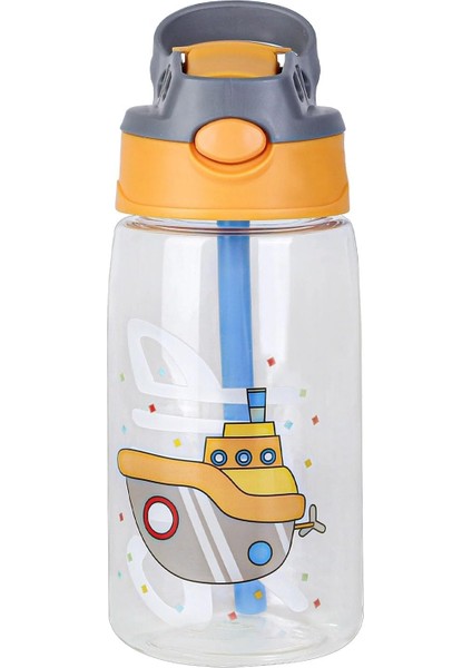 Çocuk Su Şişesi, 480ML Flip Pipetli Çocuk Içme Suyu Şişesi, Sızdırmaz Çocuk Su Şişesi, Taşıma Saplı ve Kolay Düğmeli Bpa Içermeyen Su Şişesi, Okul ve Spor Için (Cruise Ship)