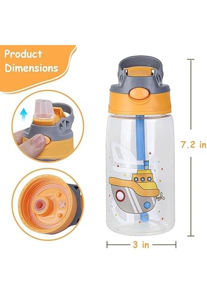 Çocuk Su Şişesi, 480ML Flip Pipetli Çocuk Içme Suyu Şişesi, Sızdırmaz Çocuk Su Şişesi, Taşıma Saplı ve Kolay Düğmeli Bpa Içermeyen Su Şişesi, Okul ve Spor Için (Cruise Ship) fiyatları