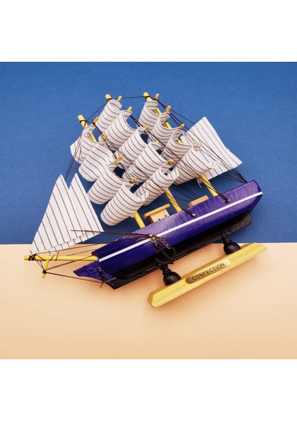 Beyaz Küçük Ahşap Yelkenli Gemi Dekoru, Şık ve Doğal Tasarım Ürünü modelleri