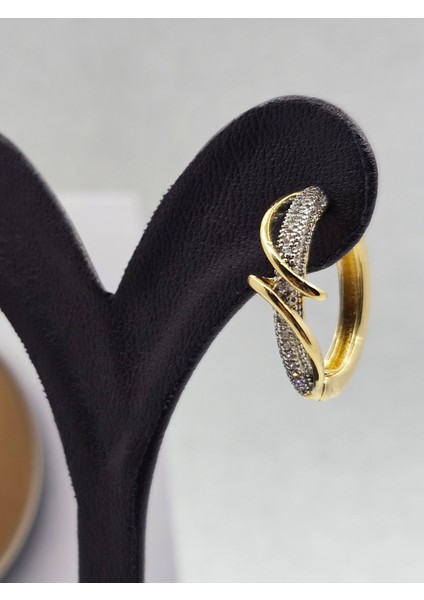 Xuping Zirkon Taşlı Sarmal Model Çelik Küpe