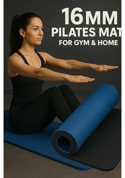 16 mm Pilates Minderi Yoga Matı 180X60 cm Mavi Mat indirimleri