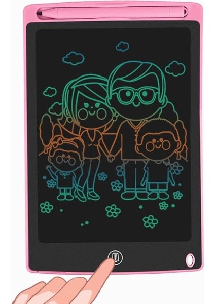 Baby LCD 8.5 Inç Grafik Yazı Çizim Tableti Kalemli Çocuk Yazı Tahtası Dijital Writting Tablet Pembe