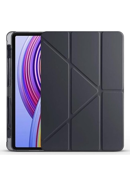 Xiaomi Poco Pad ile Uyumlu Kılıf Tri Folding Silikon Kalem Bölmeli Katlanabilir Standlı Pu Deri Yumuşak Kapak, Tablet Kılıfı [kalem Alanı, Akıllı Kapak, Uyku Modlu] (Siyah) fırsatları