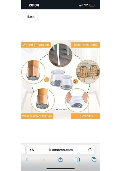 Adet Yarı Saydam (2cm–2,5cm) Beyaz Silikon Keçeli Sandalye Ayağı Koruyucu Pabuç Seti fırsatları