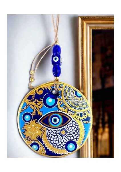 Çini Gold Desen Nazar Boncuklu Gözlü Duvar Süsü modelleri