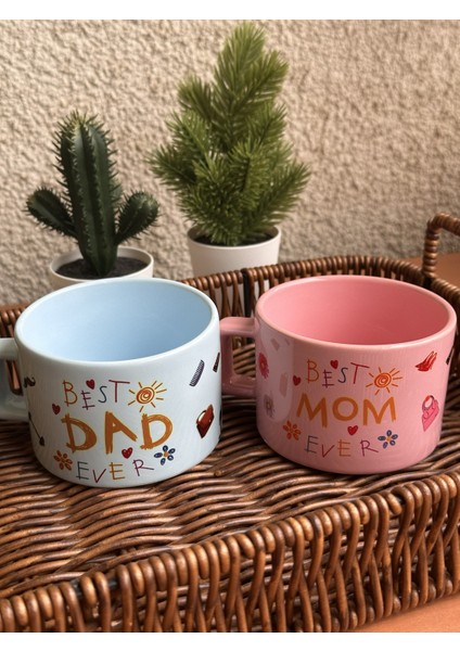 - Best Dad And Mom Ever Kupa Seti, Hediye, Özel Gün, Anne Baba Hediye
