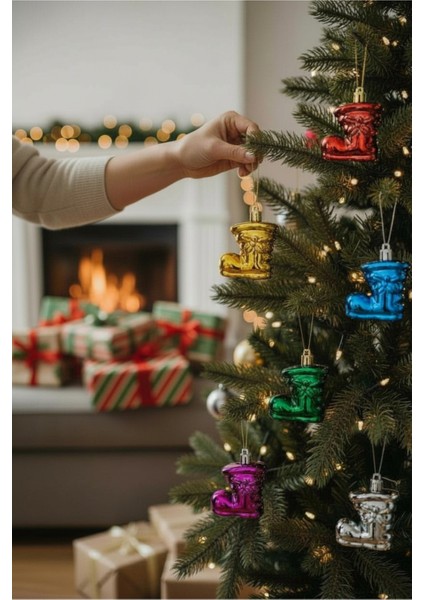 Yılbaşı Çam Ağacı Cici Süs Ayakkabı 6 Adet Renkli fiyatları