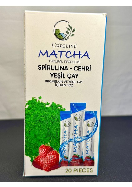 Match Çayı Çilek Aromalı Detox Bromelain ve Yeşilçay