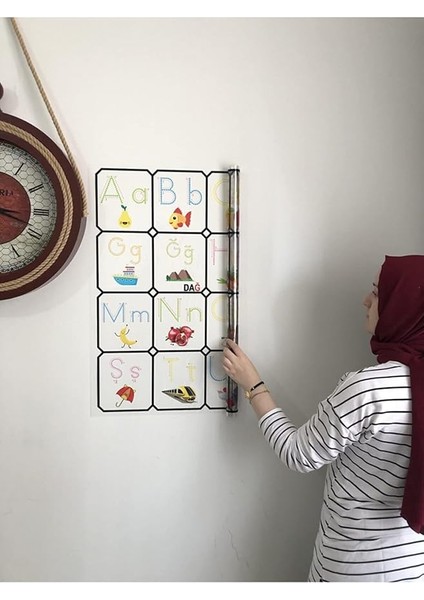Kağıt Türkçe Alfabe Tablosu Alfabe Harfleri Kağıt Tahta Ilkokul Eğitim Yazı Tahtası Kalem 105X70 cm
