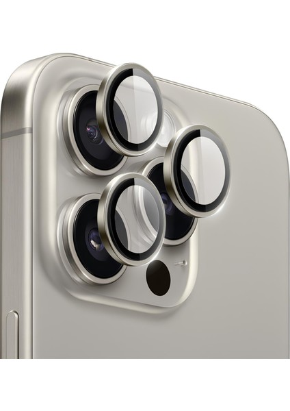 Apple iPhone 16 Pro Gerçek Cam Safir Lens Koruma Titanyum