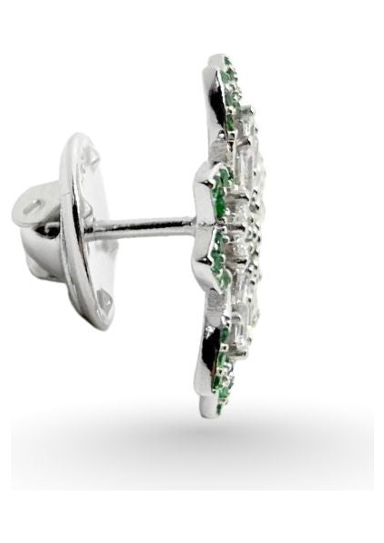 Yeşil Zirkon Taşlı Gümüş Çiçek Rozet Broş 1.8x1.8cm [TLCKCKYL09] modelleri