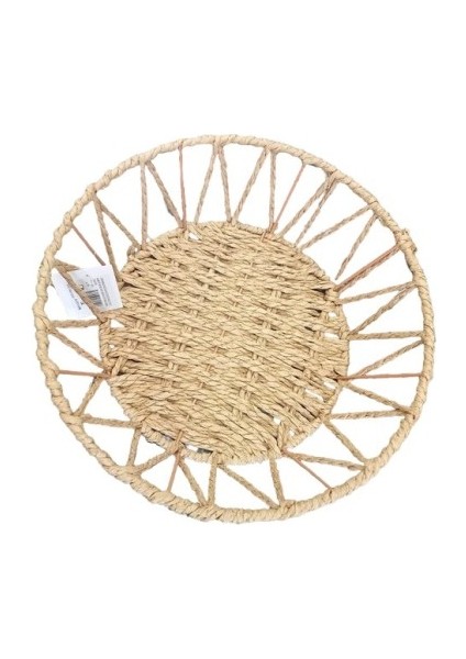 Doğal Örgü Yuvarlak Sepet
