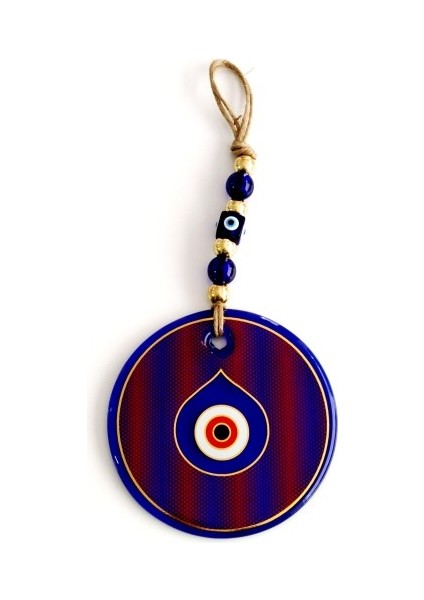 Damla Göz Modelli Yaldızlı Kırmızılı Cam Duvar Süsü Nazarlık modelleri