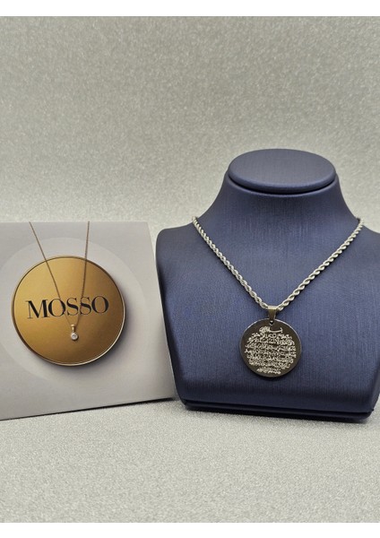 Ayetel Kürsi Yazılı Çelik Kolye Gümüş Renk fırsatları