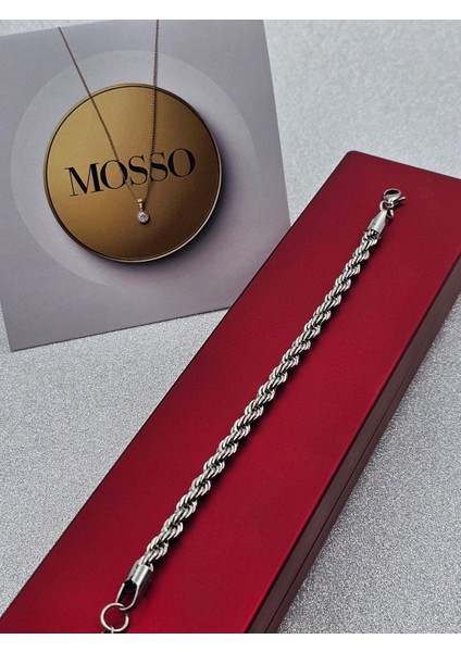 Burgu Model Gümüş Renk Çelik Bileklik modelleri