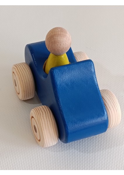 Ahşap Oyuncak Araba, Sarı Lacivert Renk Seçenekleriyle Eğlenceli ve Güvenli Kullanım fırsatları