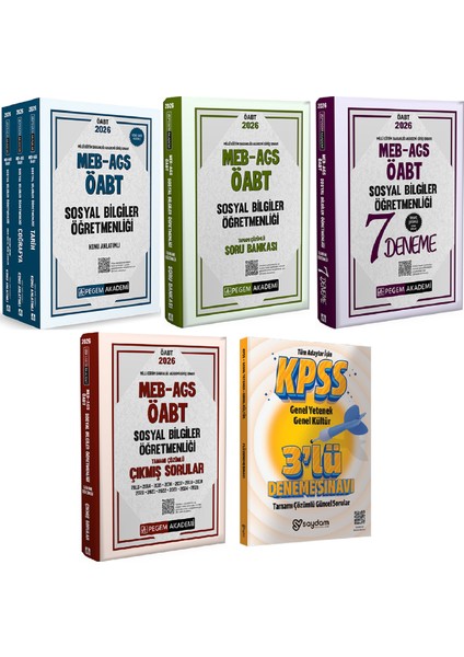 2026 Meb Ags Öabt Sosyal Bilgiler Öğretmenliği Konu A.3 Kitap-Soru Bankası-7 Deneme-Çıkmış Sorular