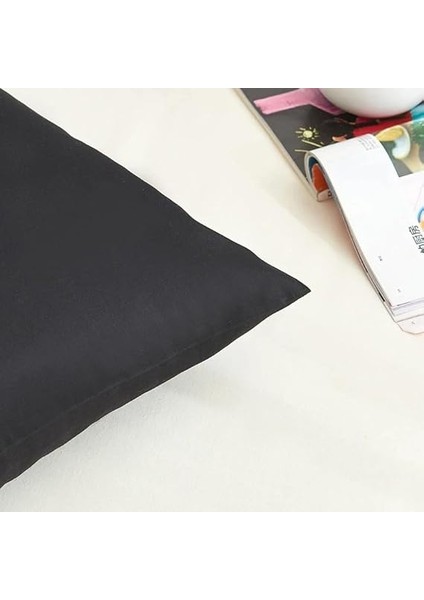 Home Pamuklu 2'li Kapaklı Yastık Kılıfı 50X70 cm - Yumuşak ve Nefes Alabilir - Düz Renk (Siyah) indirimleri
