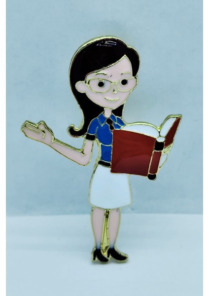 Öğretmen Karakterli Kitap Okuyan Broş – Sevimli Öğretmen Temalı Brooch fiyatları