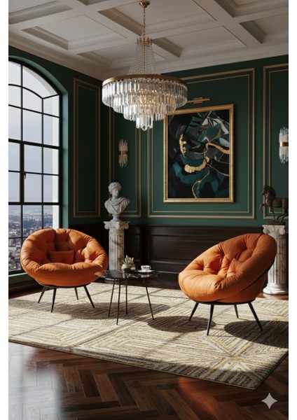 Geniş Oturma Alanlı Tekli Berjer Koltuk | Ergonomik Tv Koltuğu, Kitap Okuma Sandalyesi ve Dinlenme Koltuğu - Turuncu fiyatları