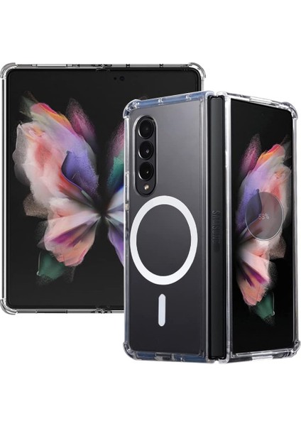 Samsung Galaxy Z Fold 3 Uyumlu Magesafe Wireless Şarj Özellikli Şeffaf Silikon Kılıf