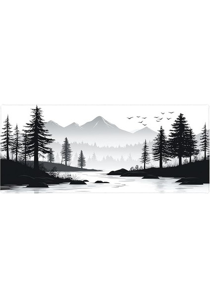 Gaming Mouse Pad 70X30 Mouse Pad Xxl Büyük Oyuncu Ofis Mause Pad Mousepad (Siyah-Beyaz, 70X30 Cm)