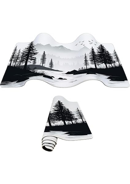 Gaming Mouse Pad 70X30 Mouse Pad Xxl Büyük Oyuncu Ofis Mause Pad Mousepad (Siyah-Beyaz, 70X30 Cm) fiyatları