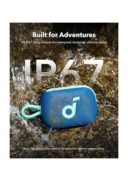 By Anker, Select 4 Go, 20 Saat Ultra Oynatma Süresi, 5W Güçlü Ses, IP67 Tam Koruma ve Yüzerlik, Hafiflik ve Kayış Tasarım, Her Yere Taşıması Kolay, Kablosuz Stereo Eşleştirme (Tws), Mavi fırsatları