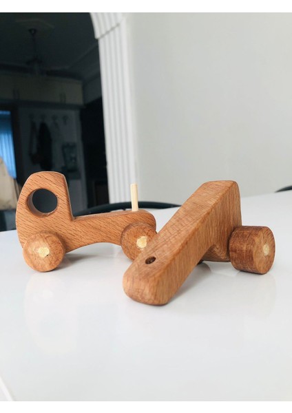 Renkli Ahşap Montessori Ağaç Çekmeli Araba, Çocuklar Için Güvenli ve Eğlenceli Oyuncak modelleri