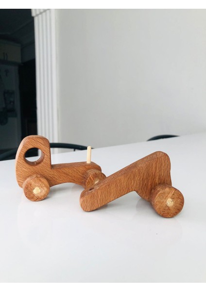 Renkli Ahşap Montessori Ağaç Çekmeli Araba, Çocuklar Için Güvenli ve Eğlenceli Oyuncak