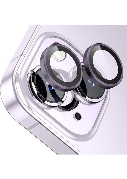 Apple iPhone 13 Gerçek Cam Safir Lens Koruma Mor