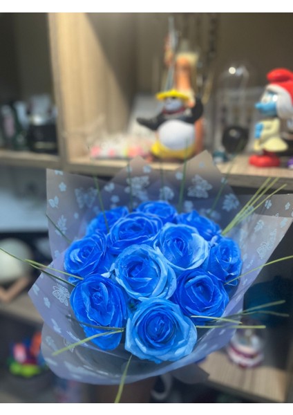 11LI Mavi Gül Buketi
