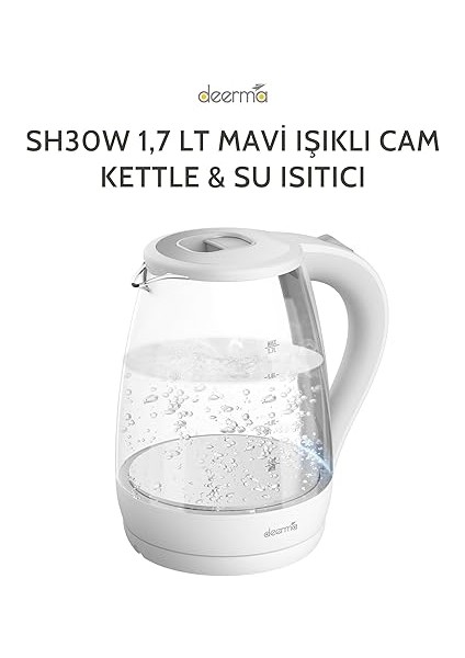 SH30W 1,7lt Mavi Işıklı Cam Kettle & Su Isıtıcı fiyatları
