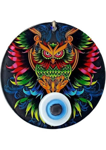 Efsane Baykuş 15 Santimetre Füzyon Cam Duvar Süsü