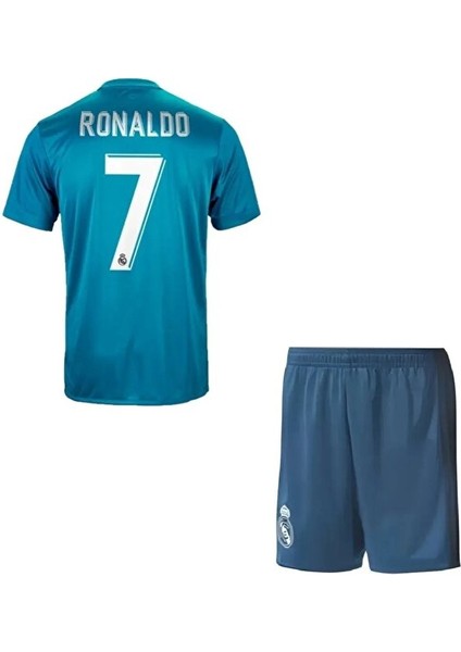 Ronaldo Realmadri'd Turkuaz Ronaldo 2018 Sezon Futbol Çocuk Forması 2'li Set