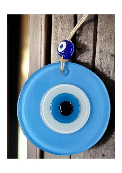 Mini Boy Bebe Mavisi Nazar Boncuklu Duvar Süsü 10 cm Cam Duvar Dekoru modelleri